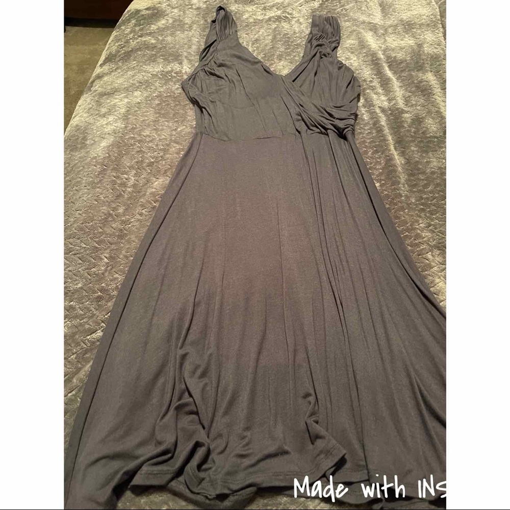 Grey V neck dress